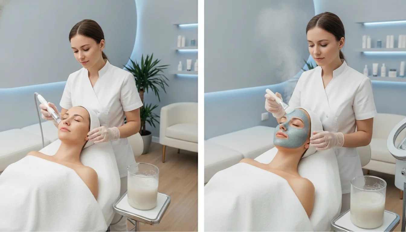 A relaxing customized facial treatment in a bright medspa