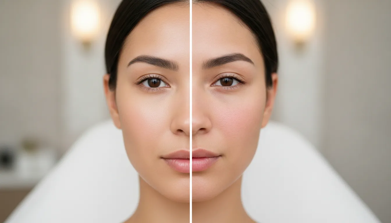 Woman considering Venus Viva vs microneedling skin resurfacing options